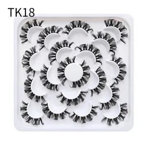 10 pairs false eyelashes natural DD curl tray set makeup extension lightweight beauty tool