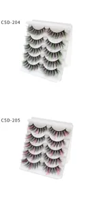 5 pairs colored false eyelashes set multi-style curly mixed fake lashes for daily makeup