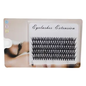 Close-up detail of 40P cluster eyelash extensions in neat packaging for professional look.