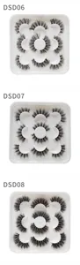 Büschel künstliche Wimpern Set, natürlicher dichter flauschiger Stil mit Aufbewahrungsschale.