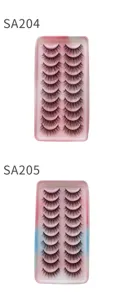 10 Paar künstliche Wimpern natürliche lange weiche Nerzwimpern Make-up Set Kosmetik