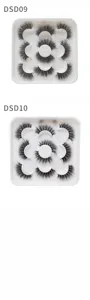 Detaillierte Ansicht flauschiger dicker künstlicher Wimpern im Set, dramatischer Stil.