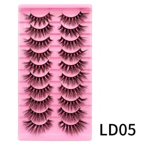 10 Paare Natürliche Dichte Künstliche Wimpern L Schwung Make-up Wimperntablett Schön