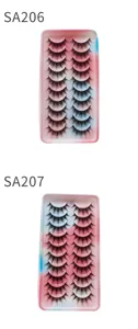 10 Paar künstliche Wimpern Set natürliches Make-up Cosplay Volumen Wimpern Detailansicht