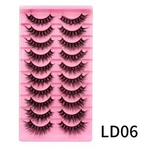 10 Paare künstliche Wimpern natürliche dicke L-Schwung weiche Wimpern Make-up Werkzeug Set