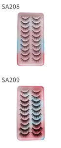 10 Paar künstliche Wimpern natürliches Volumen kreuz und quer Make-up Kosmetik Schönheitswerkzeug