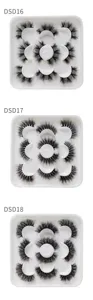 Flauschige dichte künstliche Wimpern Set im weißen Tablett DSD16 DSD17 DSD18 Stil.