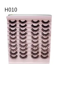 20 Paar russische Wimpern dichte künstliche Nerzwimpern mit rosa Aufbewahrungsbox Display