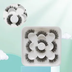 Synthetikfaser Unordentliche Stachelige Falsche Wimpern D-Locke Dicht Natürlich Dick Baumwollstiel Wimpernverlängerung Make-up Schönheit Werkzeug