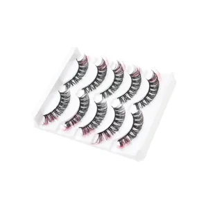Detailansicht des bunten künstlichen Wimpernsets, DD Schwung natürliche dichte Stile für Augen.