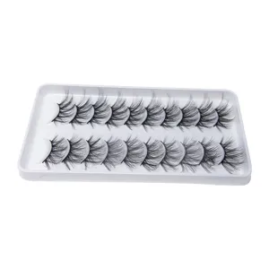 Set de pestañas postizas medias de moda con bandeja, pestañas naturales ideales para el maquillaje.
