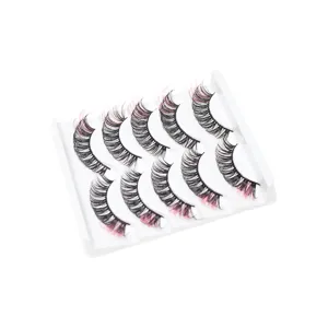 Bunte künstliche Wimpern DD Schwung natürlich dicke falsche Wimpern Set mit weißer Aufbewahrungsbox.