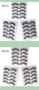 Detailansicht mehrschichtiger 3D Künstliche Wimpern im 5er-Set für ein charmantes Augen-Make-up.