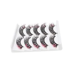 Farbige 5 Paar künstliche Wimpern DD Schwung natürlich dicke gemischte Wimpern Set.