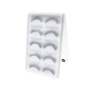 Eyelash extension practice tray kit with multiple rows of white lashes for salon training.