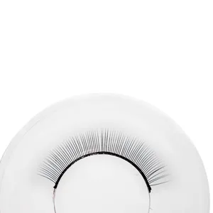 Professional eyelash extension practice training false eyelashes on transparent holder tool.