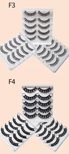 5 Paar künstliche Wimpern natur dick weich dramatisch geschwungen Make-up Zubehör