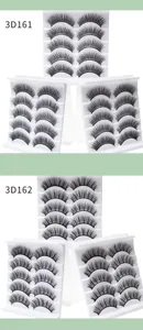 Detailansicht von 3D-Künstlichen Wimpern in Mehrfachtabletts mit natürlichem Schwung.