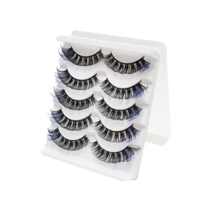 5 Paar farbige künstliche Wimpern DD Schwung voluminöse künstliche Wimpern Set neu