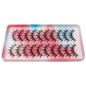 10 Paar künstliche Wimpern Set natürliches Make-up Farbverlauf Schale Beauty Werkzeug