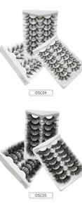 Lange dramatische künstliche Wimpern im mehrschichtigen Set, Stil DSC04 und DSC05.