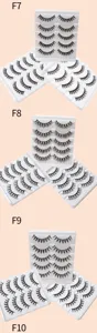 5 Paar künstliche Wimpern im Set auf weißem Kunststoff-Tray, verschiedene Lockenmodelle.