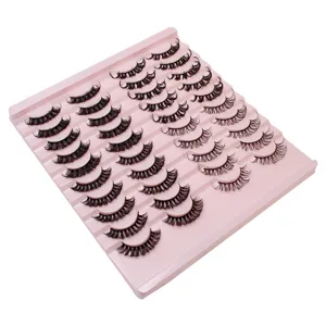 20 Paar künstliche Wimpern Set, russische dicke lockige Wimpern für Make-up Erweiterung
