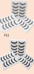 5 Paar künstliche Wimpern Set weiße Schale natürliches Volumen weiche Wimpern Make-up Werkzeuge