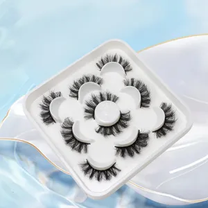 Flauschige künstliche Wimpern Set dicke Cluster spitz geformte Wimpern natürliches Make-up