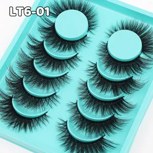 6 Paare Kurze Dichte Natürliche Künstliche Wimpern Set Make-up Augenwimpern Behälter