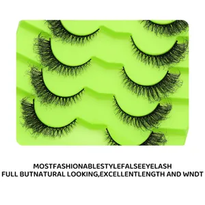 7 Paar künstliche Wimpern flauschige Cat Eye wuschelig Fake Lashes natürliches Make-up