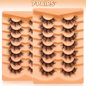 7 paare flauschige kuenstliche wimpern dramatischer cat eye volumen wimpern make up