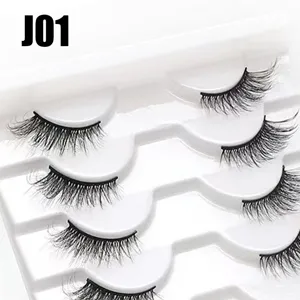 3D Geschwungen Halbes Auge Falsche Wimpern Mehrlagig Dicht Natürlich Weich Künstliche Wimpern Make-Up Kosmetik Wimpern Werkzeuge