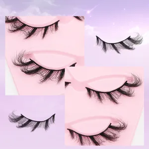 Flauschige, unordentliche künstliche Wimpern, dicht und natürlich für das tägliche Augen-Make-up.
