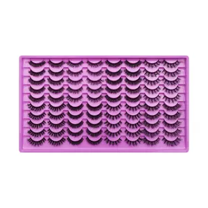 40 pairs false eyelashes in purple tray dense natural style bulk wholesale makeup main view