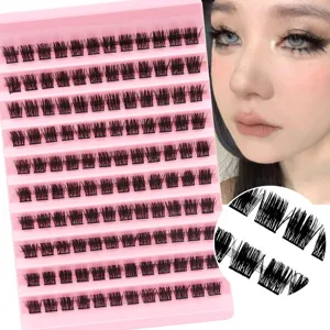 Segmentierte künstliche Wimpern einzelne Büschel DIY Wimpernverlängerung rosa Palette