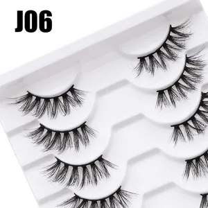 Mehrschichtige künstliche Wimpern, dicht, natürlich lang, Augen-Make-up-Tool im Set.