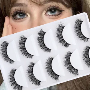 Hauchzarte Flauschige Falsche Wimpern Dichte Lockige Wimpernverlängerung Europäischer Amerikanischer Stil Kunstfaser Augen Makeup Damen
