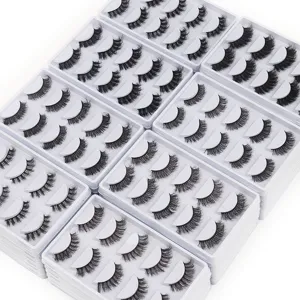 Flauschige künstliche Wimpern Set, natürliches langes voluminöses Make-up Wimpernverlängerung.
