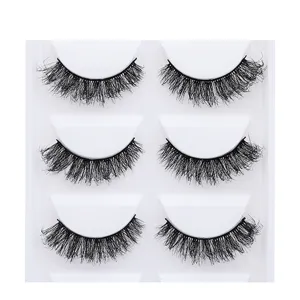 Flauschige künstliche Wimpern dicke lockige europäische Make-up 6 Paar Set neu