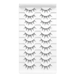 Pestañas postizas segmentadas estilo manga ojo de gato natural kit de pestañas individuales