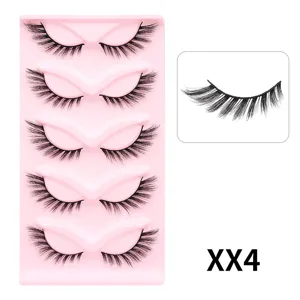 Detailansicht dicker Katzenaugen-Künstlicher Wimpern, 5 Paare pro Schale, europäischer Stil.