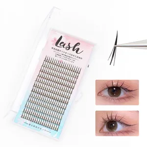Natürliche Cluster künstliche Wimpern feine Elfen Wimpern mit Aufbewahrungsbox und Pinzette.