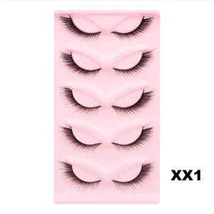 Großhandel 5 Paar künstliche Wimpern dichte Katzenaugen geschwungene europäische Stil Fake Lashes