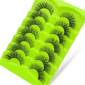7 Paar künstliche Wimpern flauschig Volumen Make-up künstliche Nerz Fuchs Auge Wimpern Schale