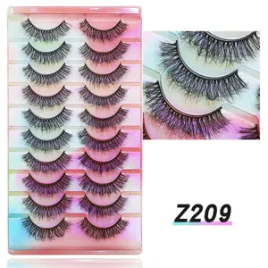 10 Paar künstliche Wimpern dramatisches Volumen Make-up geschwungene Wimpern Detail Anzeige