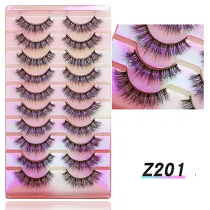 10 Paar künstliche Wimpern dramatisches Volumen gelockte Wimpern Make-up Set Tray.