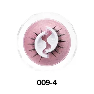 Selbstklebende Falsche Wimpern Kleberfreie Wiederverwendbare Synthetikfaser Wimpern Natürlicher Look Mit Runder Aufbewahrungsbox Für Damen Makeup