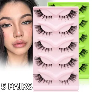 5 paar künstliche wimpern natürlicher look weiche flauschige volumen wimpern make-up