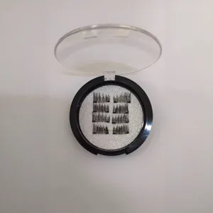 Natürliche Segmentierte Falsche Wimpern Set Synthetische Faser Schwarze Künstliche Wimpern Kit Mit Runder Glitzer Aufbewahrungsbox Für Damen Makeup